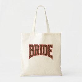 Luxuriöses Rot + Kariertes Varsity-BRIDE in Braun Tragetasche