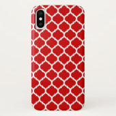 Luxuriöses Rotquatrefoliengittermuster Case-Mate iPhone Hülle (Rückseite)