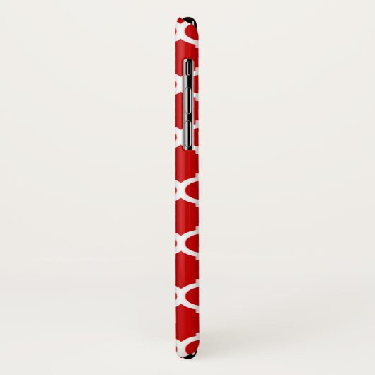 Luxuriöses Rotquatrefoliengittermuster Case-Mate iPhone Hülle (Hinten/Links)