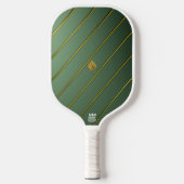 Luxuriöses Salbeigrün & Gold Monogramm Pickleball Schläger (Vorderseite)