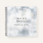 Luxuriöses schicke silberne Bügel personalisiert Notizblock (Vorderseite)