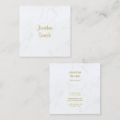 Luxuriöses Schlichtes, elegantes, weißes Marmor-Go Quadratische Visitenkarte (Vorne/Hinten)