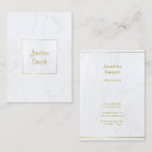 Luxuriöses Schlichtes, elegantes, weißes Marmor-Go Visitenkarte (Vorne/Hinten)