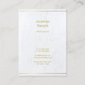 Luxuriöses Schlichtes, elegantes, weißes Marmor-Go Visitenkarte (Rückseite)