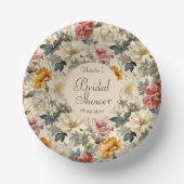 Luxuriöses schönes Brautparty Vintager Blume Pappteller (Vorderseite)