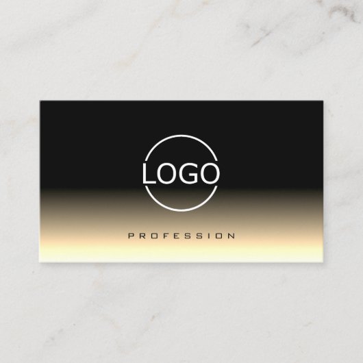 Luxuriöses Schwarz-Beige-Logo mit Markenlogo Visitenkarte (Vorderseite)