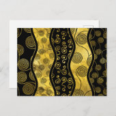 Luxuriöses Schwarz-Gold-Afrikanisches Muster Postkarte (Vorne/Hinten)