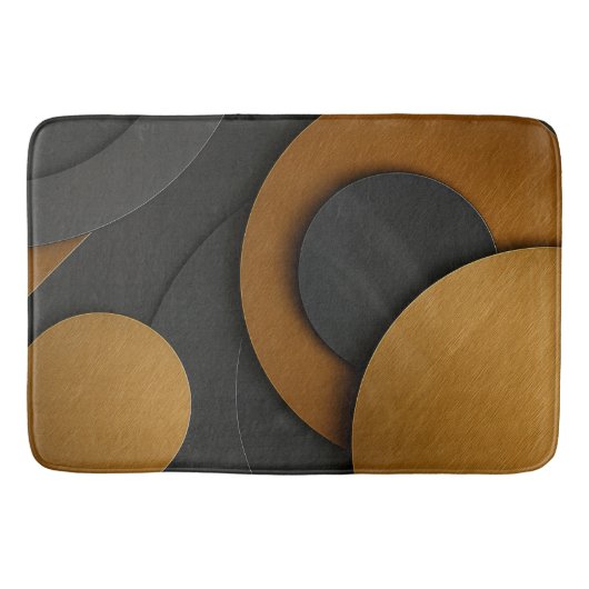 Luxuriöses Schwarz-Gold-geometrisches Abstract-Des Badematte (Vorderseite)