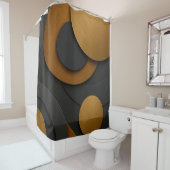 Luxuriöses Schwarz-Gold-geometrisches Abstract-Des Duschvorhang (Beispiel)