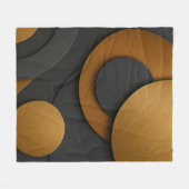 Luxuriöses Schwarz-Gold-geometrisches Abstract-Des Fleecedecke (Vorderseite (Horizontal))