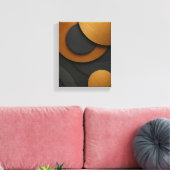 Luxuriöses Schwarz-Gold-geometrisches Abstract-Des Leinwanddruck (Insitu (Wohnzimmer))