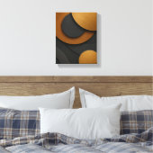 Luxuriöses Schwarz-Gold-geometrisches Abstract-Des Leinwanddruck (Insitu (Schlafzimmer))