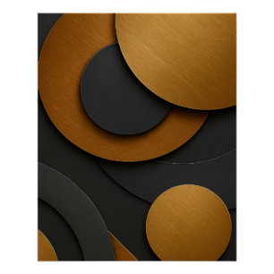Luxuriöses Schwarz-Gold-geometrisches Abstract-Des Poster