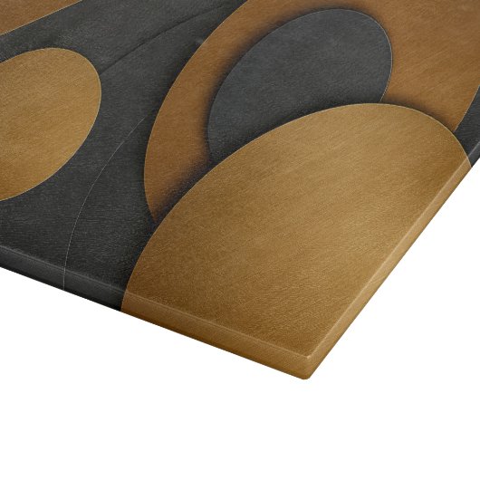 Luxuriöses Schwarz-Gold-geometrisches Abstract-Des Schneidebrett (Ecke)