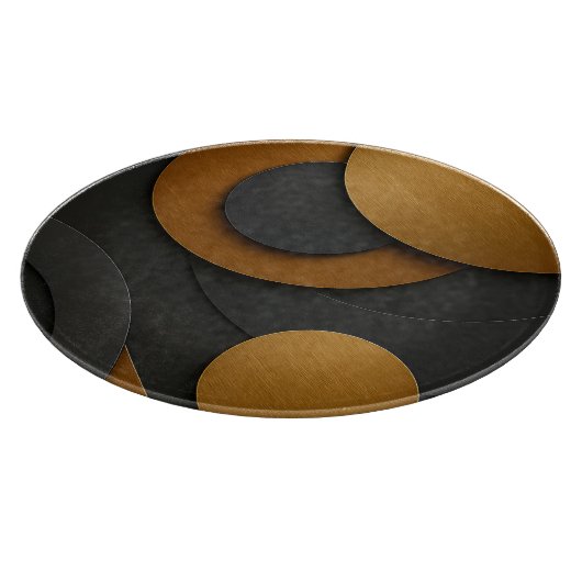 Luxuriöses Schwarz-Gold-geometrisches Abstract-Des Schneidebrett (Ecke)