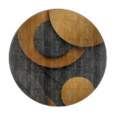 Luxuriöses Schwarz-Gold-geometrisches Abstract-Des Schneidebrett (Vorderseite)