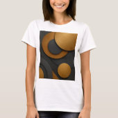 Luxuriöses Schwarz-Gold-geometrisches Abstract-Des T-Shirt (Vorderseite)