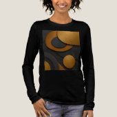 Luxuriöses Schwarz-Gold-geometrisches Abstract-Des Tri-Blend Shirt (Vorderseite)
