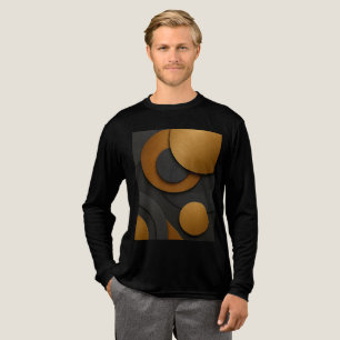 Luxuriöses Schwarz-Gold-geometrisches Abstract-Des Tri-Blend Shirt