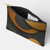 Luxuriöses Schwarz-Gold-geometrisches Abstract-Des Zubehörtasche (Offen)