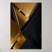 Luxuriöses Schwarz-Gold-Grafik Poster (Vorne)