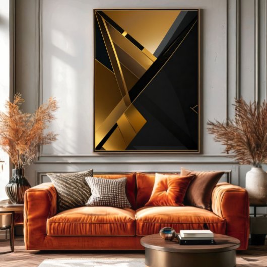Luxuriöses Schwarz-Gold-Grafik Poster