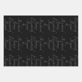 Luxuriöses Schwarz-Gold Hochzeitsthema Elegant Geschenkpapier Set (Vorderseite)