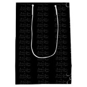 Luxuriöses Schwarz-Gold Hochzeitsthema Elegant Mittlere Geschenktüte (Rückseite)