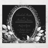 Luxuriöses Schwarz-Gold Hochzeitsthema Elegant Schaumweinetikett (Einzelnes Label)