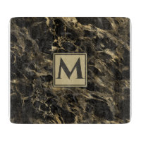 Luxuriöses Schwarz-Gold-Marmor | Monogramm