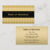 Luxuriöses Schwarz-Gold-Raute-Muster Visitenkarte (Vorne/Hinten)