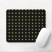 Luxuriöses Schwarz-Gold-Vintag-Damaskus-Muster Mousepad (Mit Mouse)