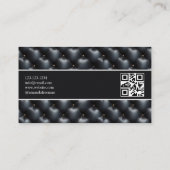 Luxuriöses Schwarz & Grau Padding Pattern Real Anw Visitenkarte (Rückseite)