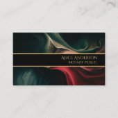 Luxuriöses schwarz-grün goldgelb elegante Glam Chi Visitenkarte (Vorderseite)