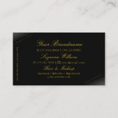 Luxuriöses Schwarz mit Gold Border und Logo Luxus Visitenkarte (Rückseite)