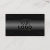 Luxuriöses Schwarz mit Gold Border und Logo Luxus Visitenkarte (Vorderseite)