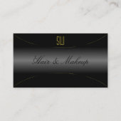 Luxuriöses Schwarz mit goldener Grenze und Monogra Visitenkarte (Vorderseite)