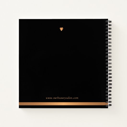 Luxuriöses schwarz-pastellrosa Blumenbuch Notizblock (Rückseite)