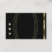 Luxuriöses Schwarz und Gold mit funkelnden Rhinest Visitenkarte (Rückseite)