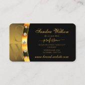 Luxuriöses Schwarz und Gold mit Monogram Diamonds Visitenkarte (Rückseite)