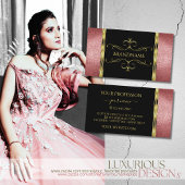 Luxuriöses Schwarz und Gold mit Rotem Glitzer Verz Visitenkarte