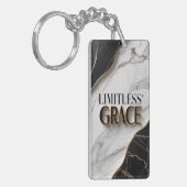 Luxuriöses Schwarz-Weiß-Marmor mit goldenen Akzent Schlüsselanhänger (Vorderseite links)