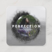 Luxuriöses Schwarz-Weiß-Rahmen-Foto Quadratische Visitenkarte (Vorderseite)