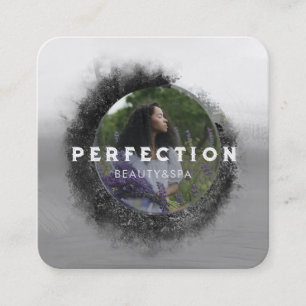 Luxuriöses Schwarz-Weiß-Rahmen-Foto Quadratische Visitenkarte