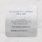 Luxuriöses Schwarz-Weiß-Rahmen-Foto Quadratische Visitenkarte (Rückseite)