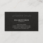 Luxuriöses Schwarz-weißes Leder beruflich Visitenkarte (Rückseite)