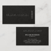 Luxuriöses Schwarz-weißes Leder beruflich Visitenkarte (Vorne/Hinten)