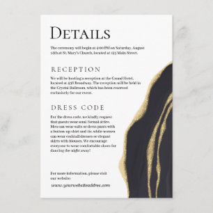 Luxuriöses schwarzes Age mit Gold Begleitkarte