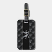 luxuriöses schwarzes Design mit personalisiertem M Gepäckanhänger (Vorderseite vertikal)