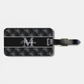 luxuriöses schwarzes Design mit personalisiertem M Gepäckanhänger (Rückseite horizontal)